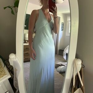 Peppermayo Exclusive - Heavy Hearted Satin Maxi Dress - Ice Blue